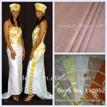 Tissu de vêtement africain en coton Brocart de Guinée Textiles nigérians Bazin Riche Jacquard Damas Shadda Soft Handfeeling